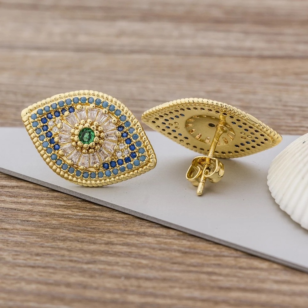 Evil Eye Earrings - Picture 3 of 11
